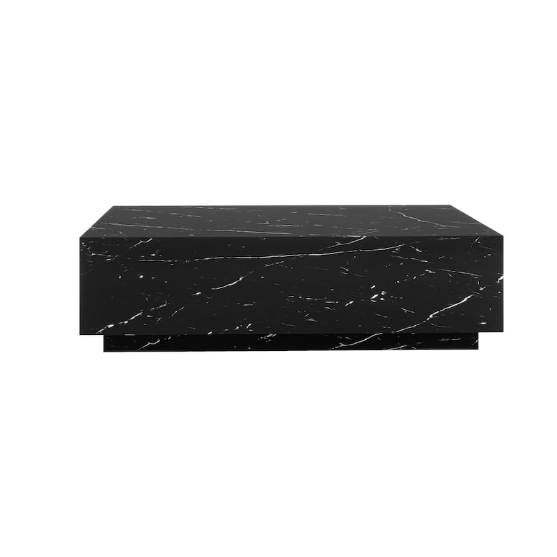 Faux Marble Solid Block Rectangular Coffee Table