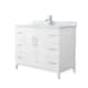 Option White, Nickel Trim, White Carrara Marble Top