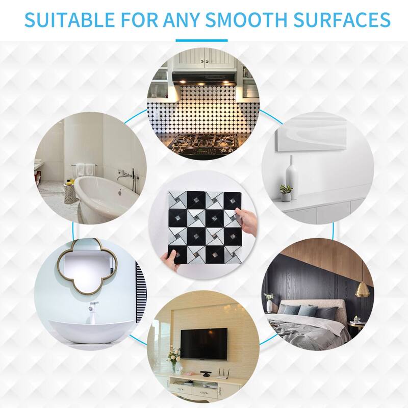 Art3d 10-Sheet Peel and Stick Backsplash Metal Mosaic Tiles for Kitchen, Aluminum Composite Tiles Stickers