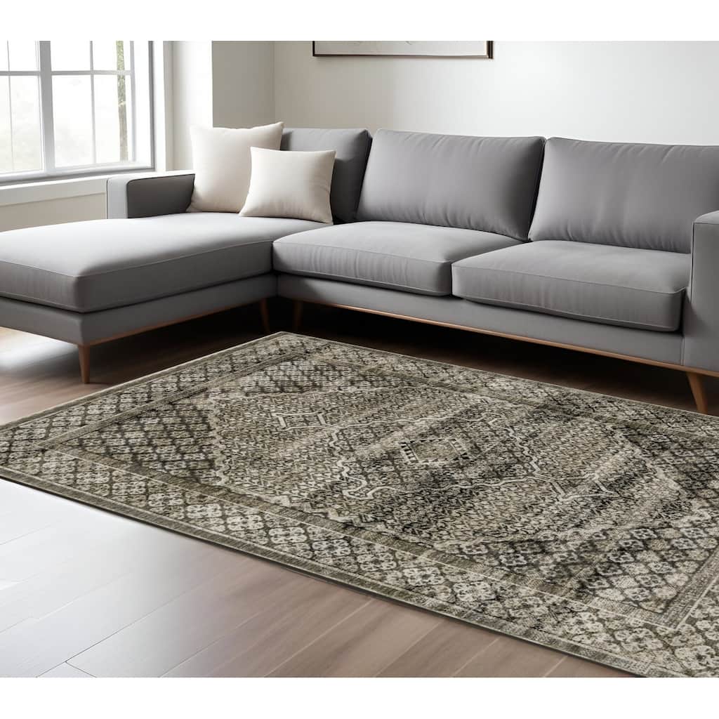 HomeRootsMedallion Traditional Rectangle Area Rug
