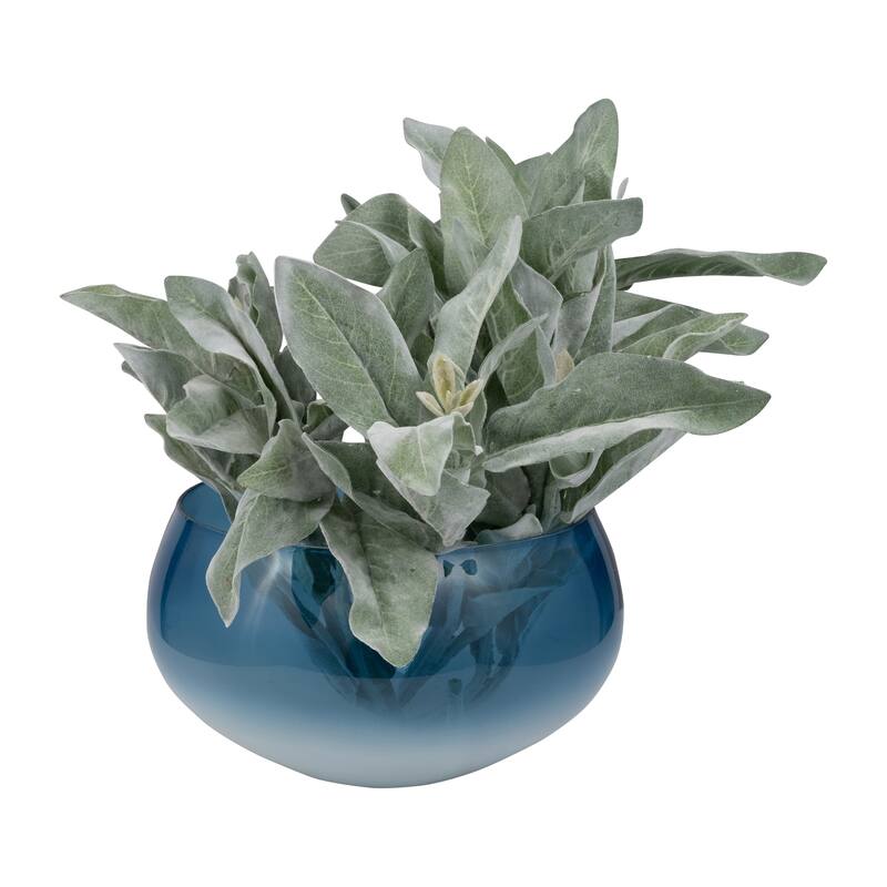 Sagebrook Home Bowls Glass Handblown Coastal Style 13" Blue - 13" x 13" x 9"