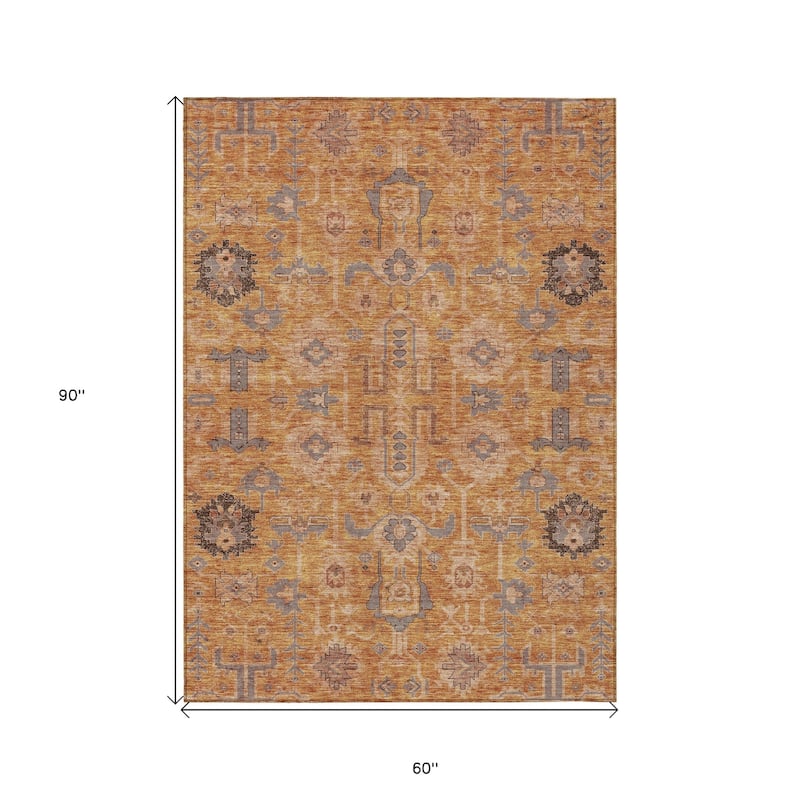 HomeRoots Oriental Traditional Rectangle Outdoor Rug