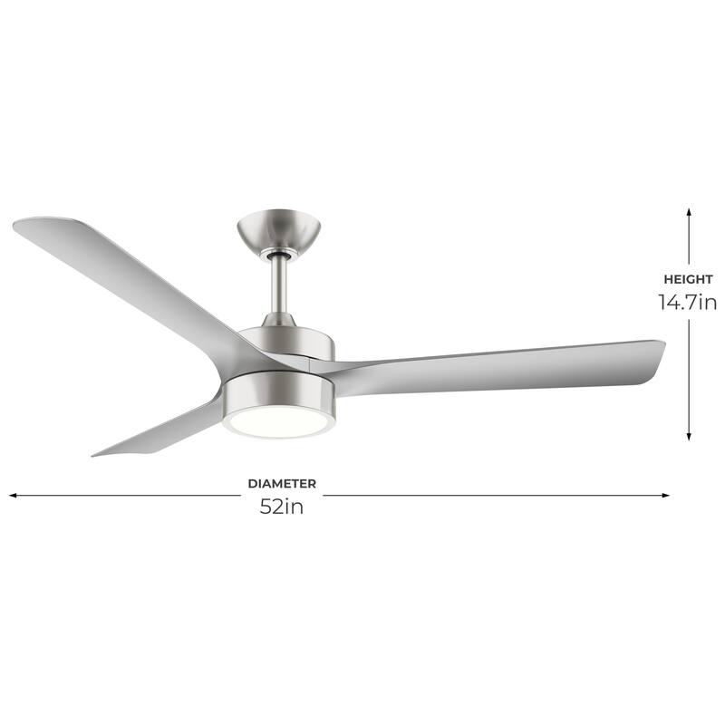 Axion 3-Blade Modern LED Ceiling Fan with Matte Blades