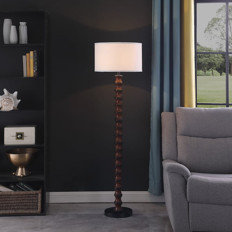 61 In. Coastal Littoral Wood Insp Floor Lamp