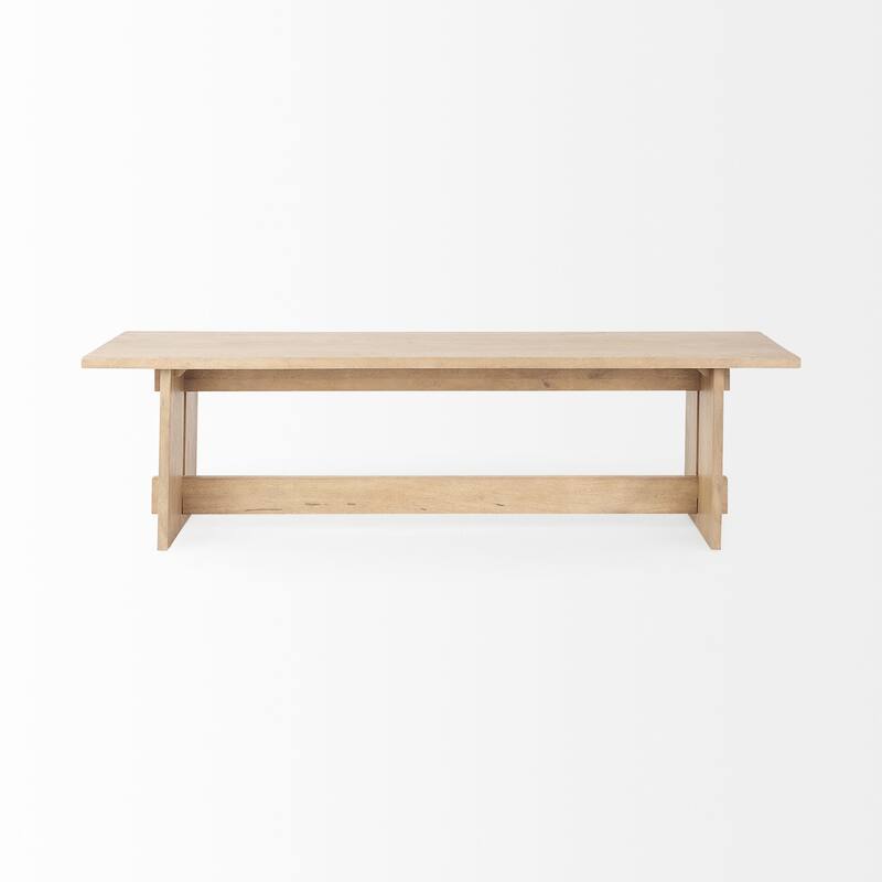 Aida Grey Brown Solid Wood Dining Bench