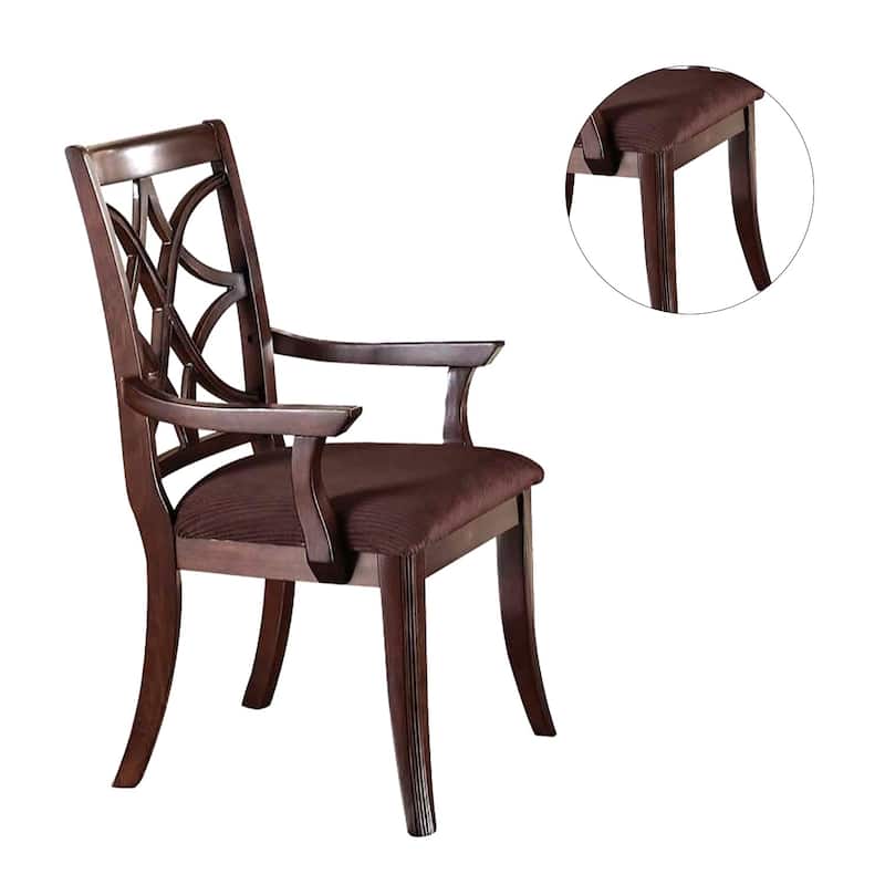 Set of 2 Wood Dining Chairs in Walnut Finish