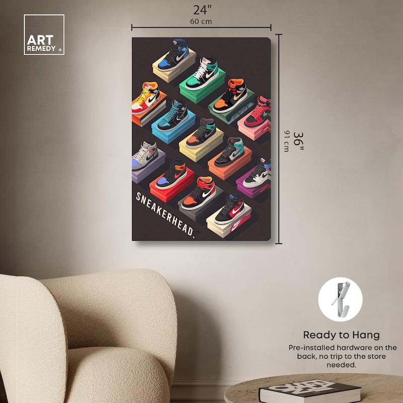 Sneaker Collection Dreams Canvas by Art Remedy, Gallery Wrapped