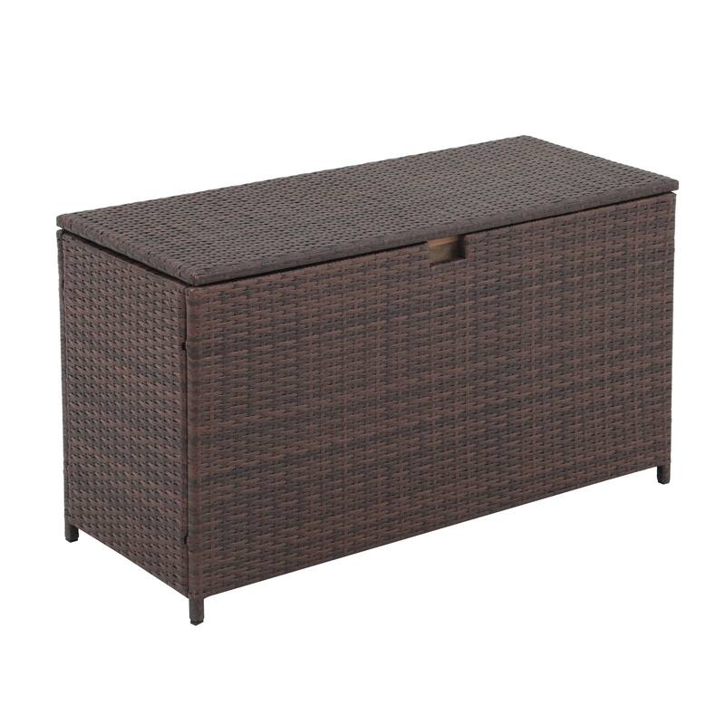 Outdoor 120 Gallons PE Wicker Storage Box