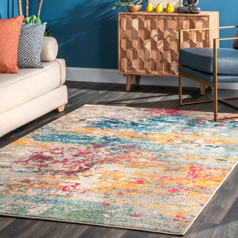 Nuloom Monet Modern Abstract Area Rug - 5' 3" x 7' 7" - Multicolor - Rectangle