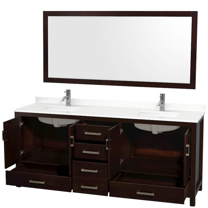 Wyndham Collection WCS141480D-QTZ-UNSM70 Sheffield 80" Free Standing