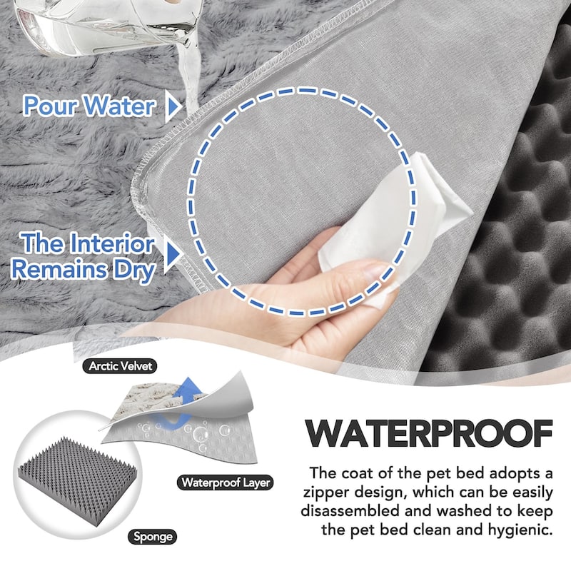Deconovo Waterproof Orthopedic Dog Sofa Bed with Velvet Cover