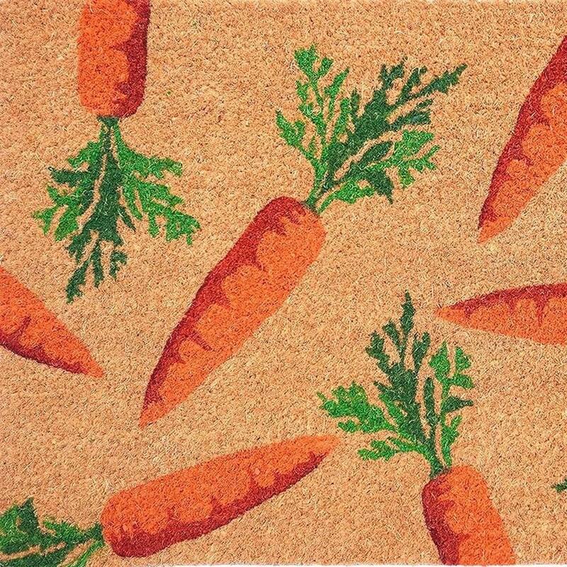 HomeRoots 17" X 29" Natural And Orange Easter Carrots Coir Outdoor Door Mat - 17' X '29