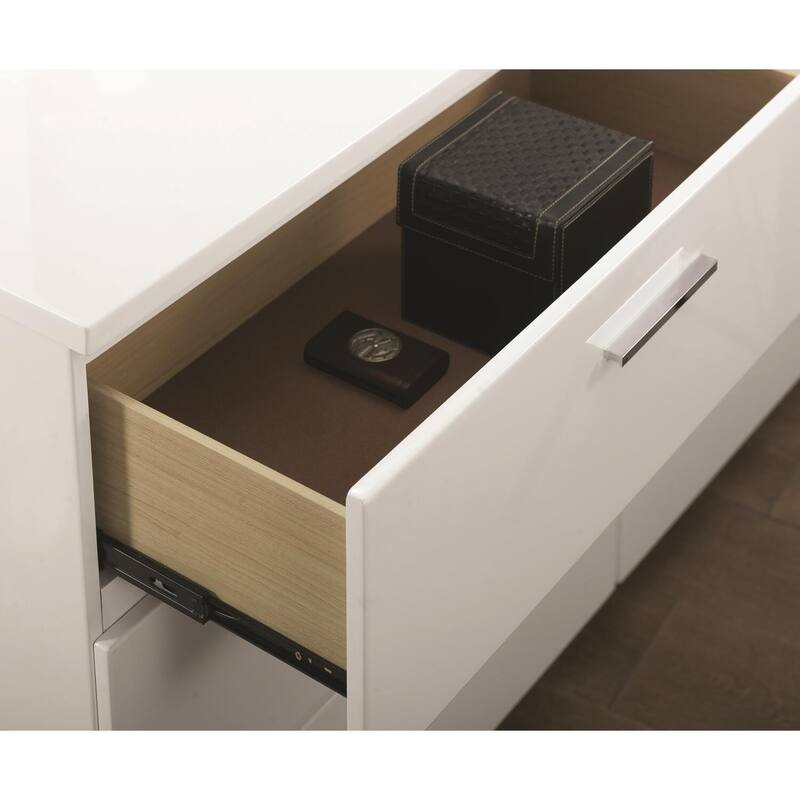 6-Drawer White High Gloss Dresser with Modern Minimalist Look and Ample Storage for Clothes or Accessories