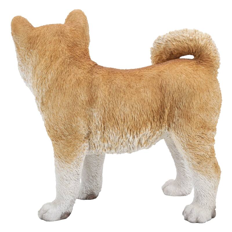 14" Standing Akita Dog Outdoor Garden Statue