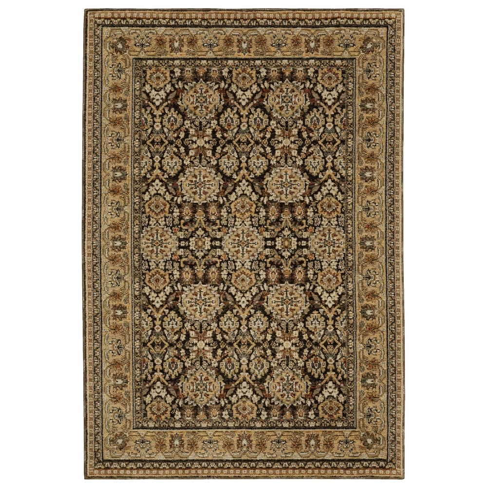 Style Haven Adalynn Bordered Traditional Brown/ Gold Area Rug