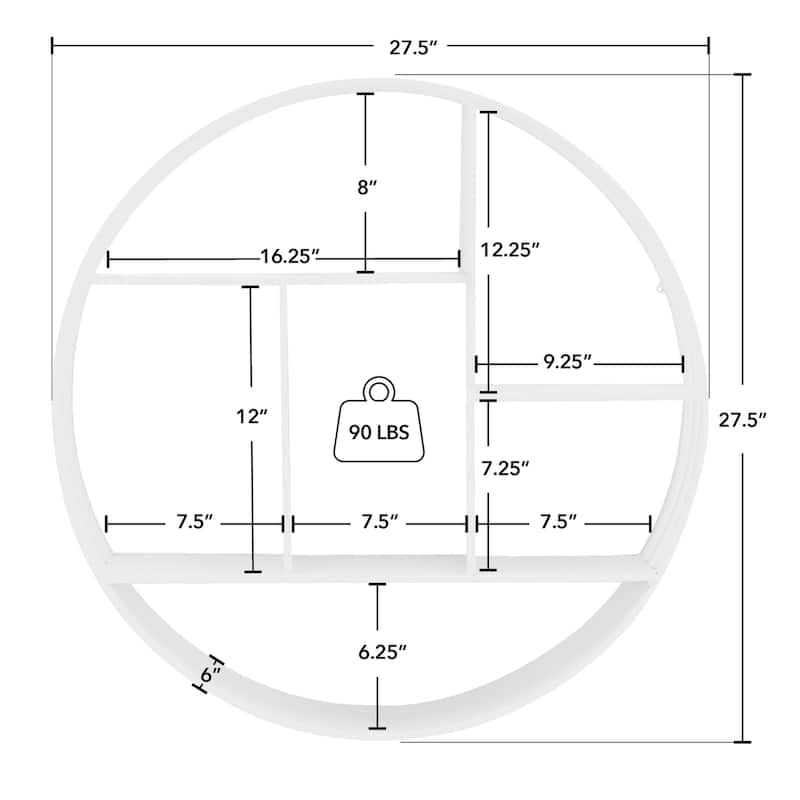 FirsTime & Co. Brody Industrial Circular 27.5-in. Metal Shelf