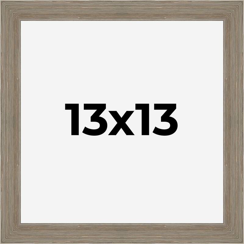13x13 Grey Rustic Wide Barnwood Picture Frame - UV Acrylic, Foam Board Backing, Hanging Hardware