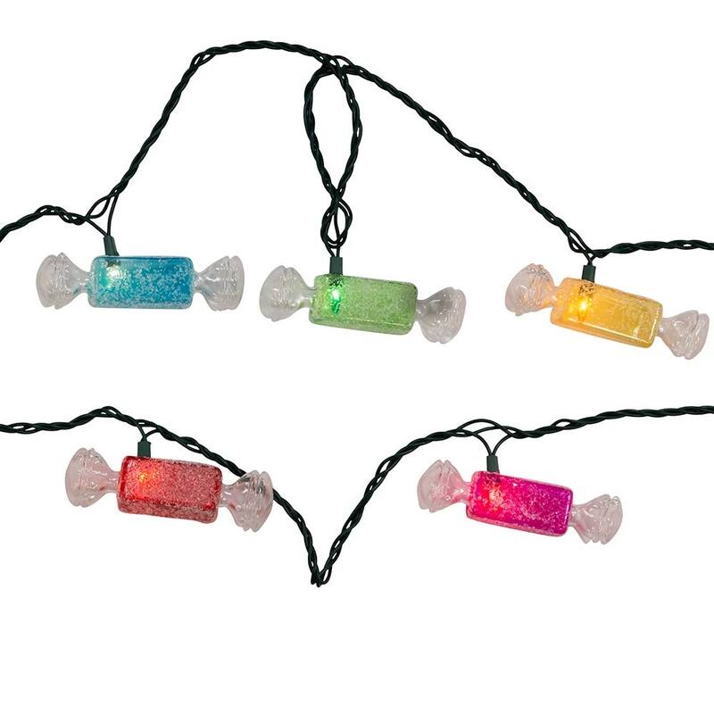 Kurt Adler UL 10-Light Multi-Color Glitter Candies Light Set