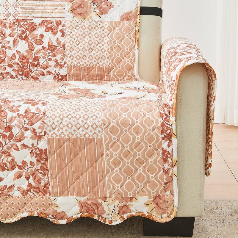 Reversible Recliner Cover Patchwork Pet Furniture Protector Slipcover