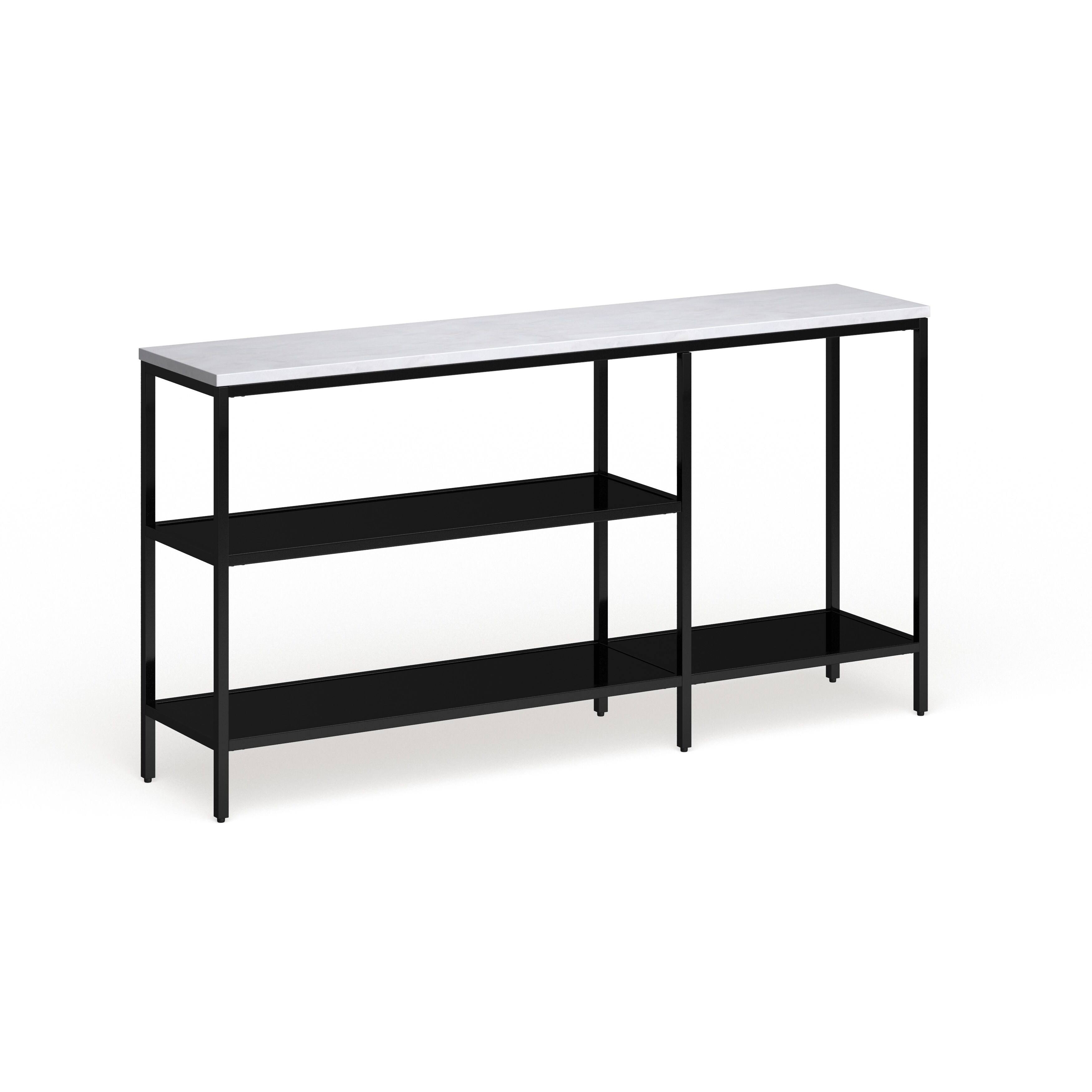 Holly & martin corman narrow black shop and grey faux marble console table