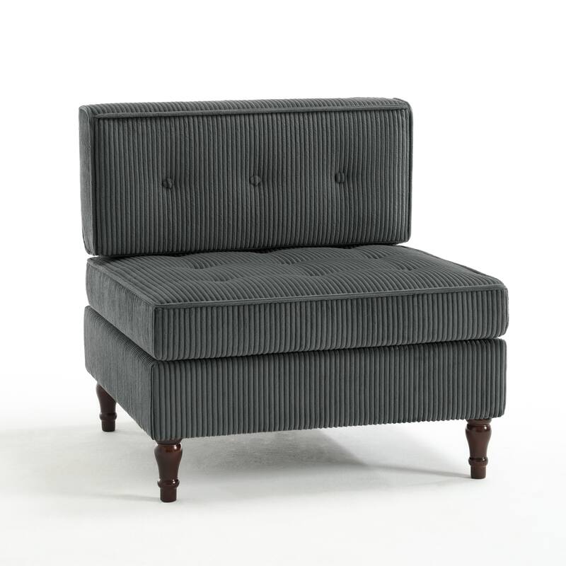 Modern Corduroy Corner Armchair Armless Chair sofa