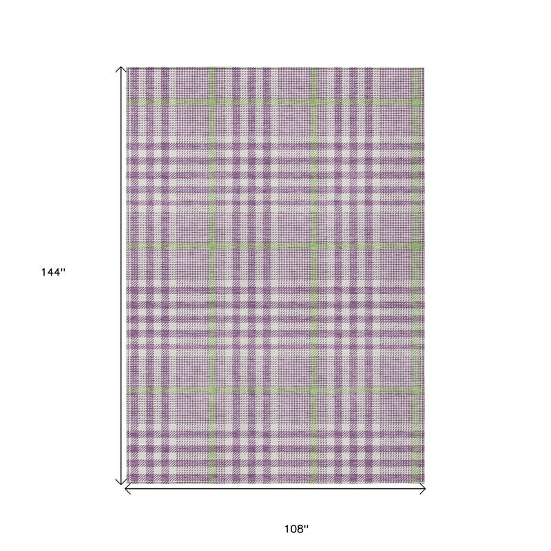 HomeRoots Plaid Transitional Rectangle Outdoor Rug