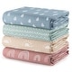 preview thumbnail 1 of 45, Muslin Swaddle Blankets, Pack of 4, 47" x 47" by Comfy Cubs Sun,Rainbow,Rain,Doodle