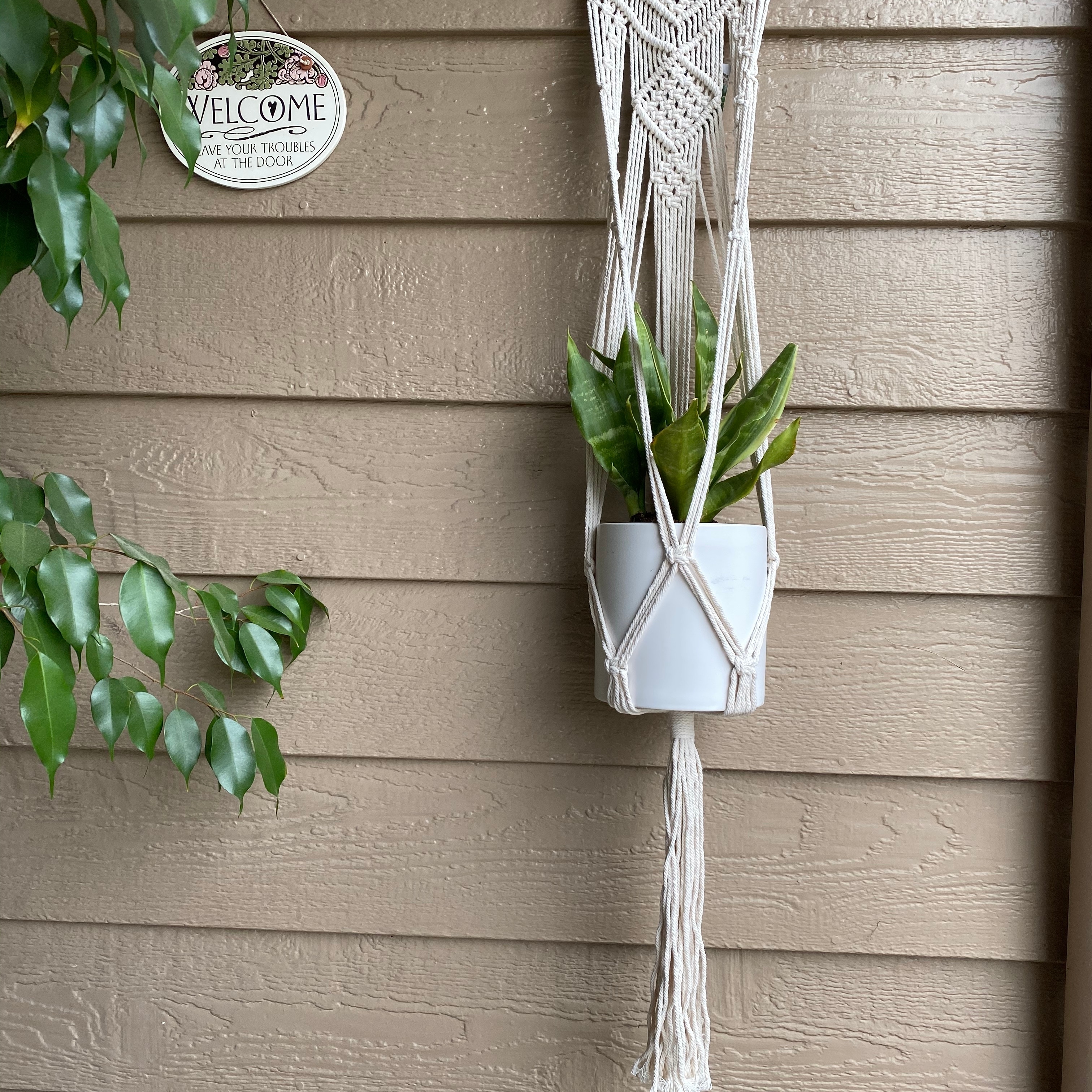 33" H hanging macrame planter hanger