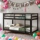 preview thumbnail 21 of 37, Twin over Twin Floor Bunk Bed, Low Height Design, Space-saving, White Black