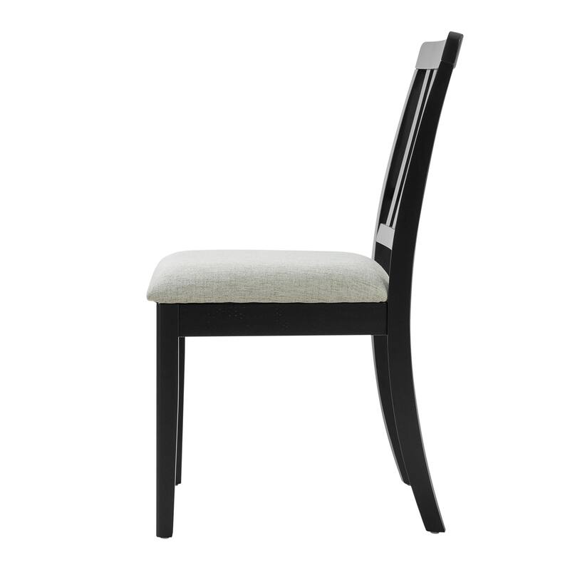 2-Piece Modern Scandinavian Dining Chairs, Curved Wood Backrest with Gray Fabric Seat, Finish for Dining Room and Apartment