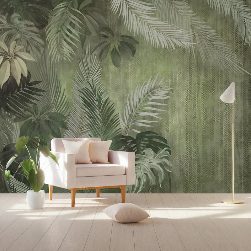 GK Wall Design Tropical Monochrome Exotic Leaves Wallpaper