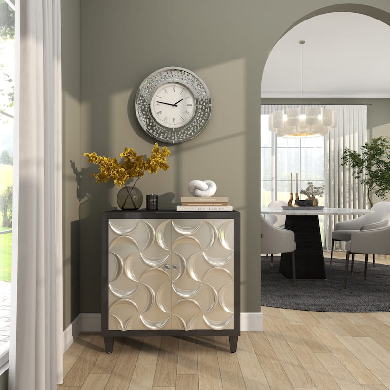 White MDF Glam Wall Clock No Theme 20 x 20 x 2