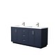 preview thumbnail 31 of 48, Miranda Double Vanity Set, 1.25-Inch Solid Surface Top, No Mirror 72-Inch Double - Dark Blue, Brushed Nickel Trim, Solid Surface Top