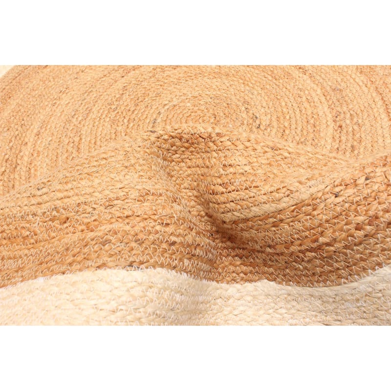 ECARPETGALLERY Braided Weave Palas Denizli Tan Jute Rug - 3'7 x 3'7