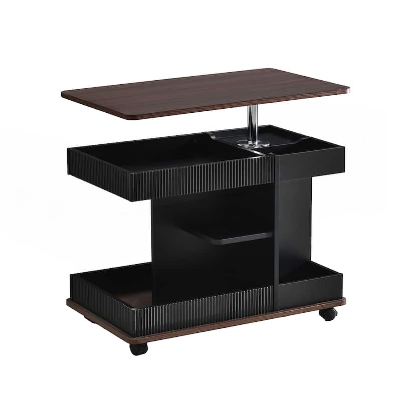 Modern Multifunctional Sofa Side Table with Lift-Top