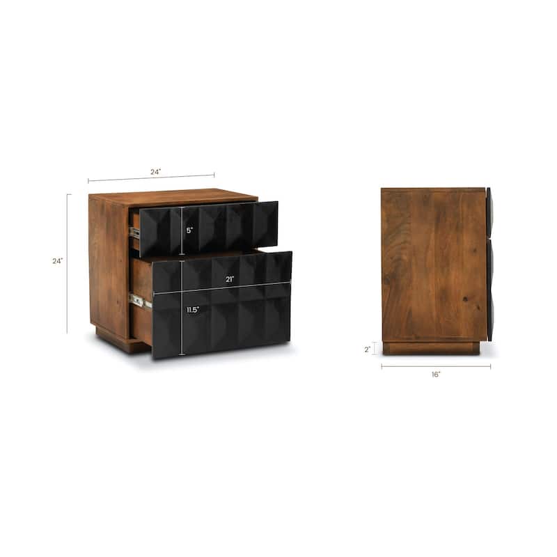 Poly & Bark Mango Wood Laso Nightstand