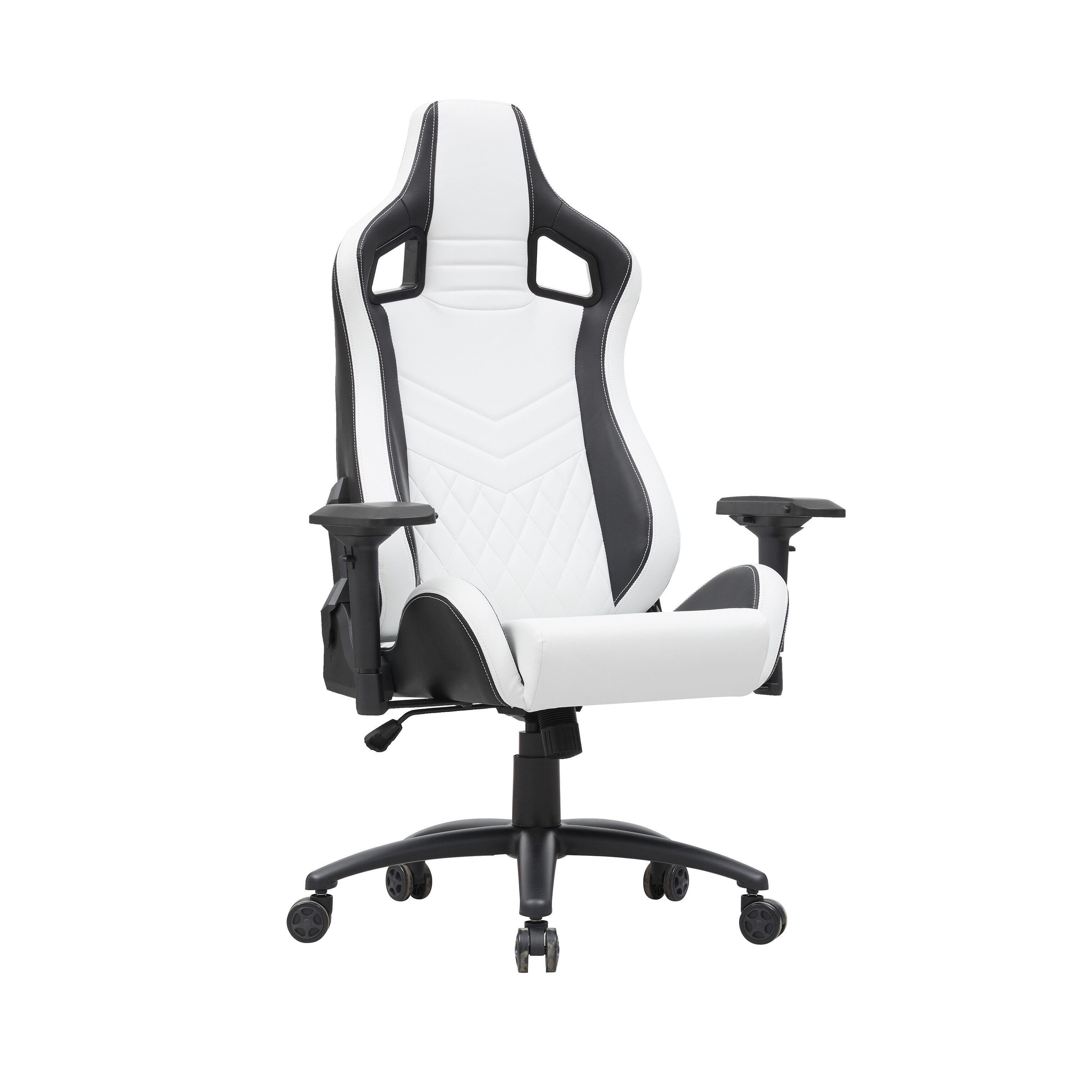 Olive White Vegan Leather Reclining Gaming Chair by Furniture of