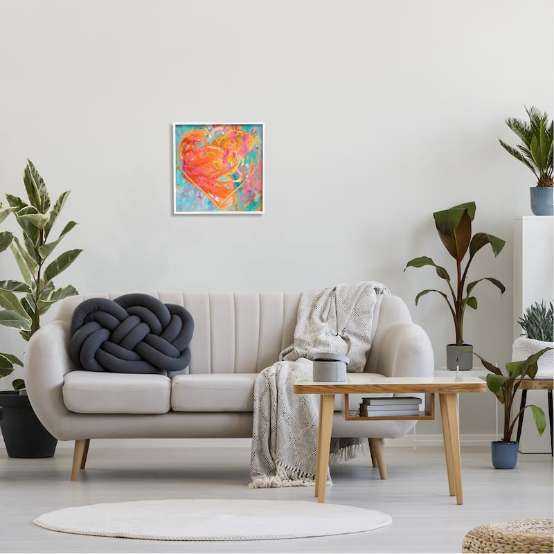 Stupell Street Style Graffiti Heart Shape Bold Paint Splatter Framed Wall Art, Design by Porter Hastings