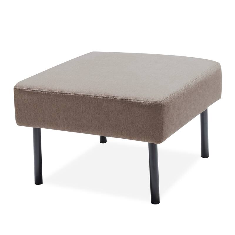 L-Shaped 2 Seater Sofa with Ottoman, Modern Polyester Fabric Loveseat Sofa, Comfy Small Couches for Small Space