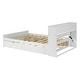 preview thumbnail 11 of 14, Full Size Bed with Trundle, USB Ports & Storage - Sleek White Finish