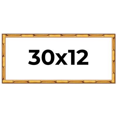 30x12 Frame Gold Bamboo Picture Frame Modern Photo Frame Includes UV Acrylic Shatter Guard Front Acid Free Foam Backing Board