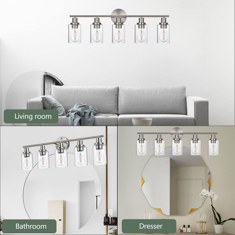 5-Light Bathroom Light Fixtures