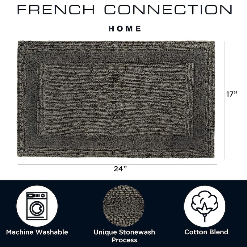 French Connection Stonewash Cotton Bath Rug