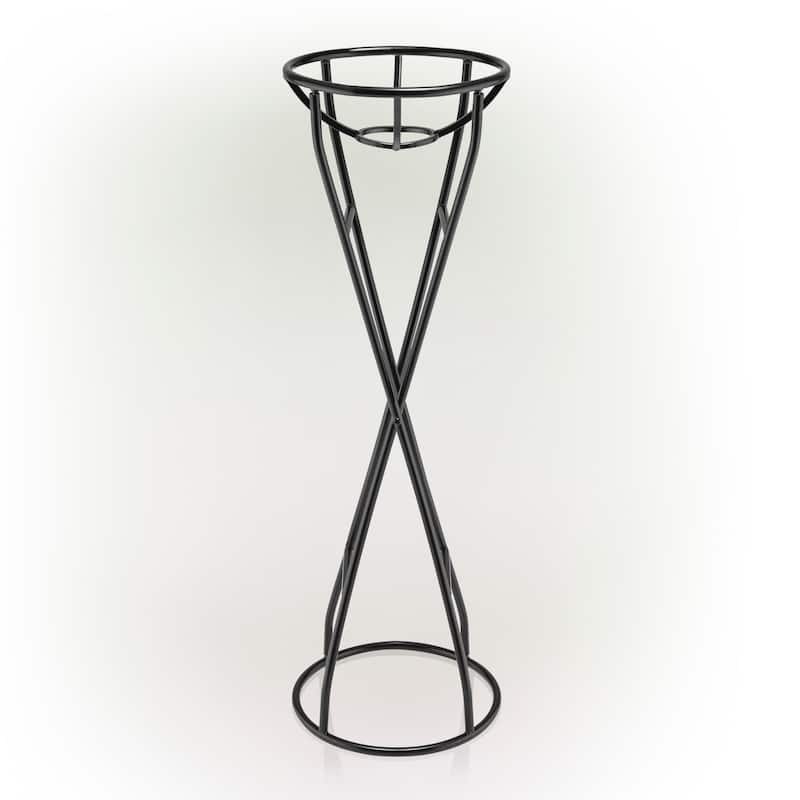 Alpine Corporation 24" Tall Indoor/Outdoor Metal Gazing Globe Display Stand, Black
