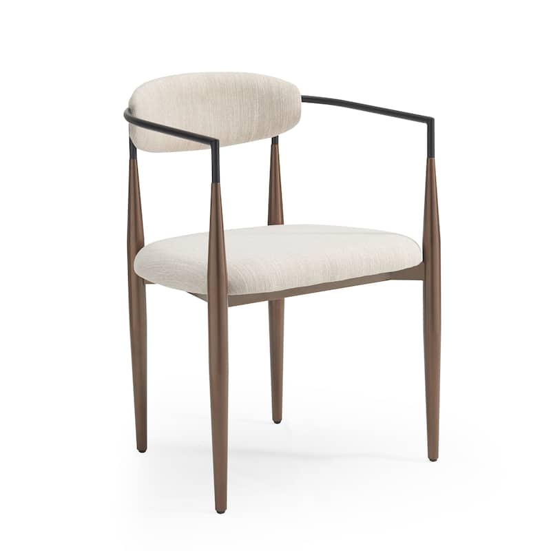 Modern Industrial Elmore Upholstered Dining Chairs (Set of 2) with Iron Frame by Christopher Knight Home