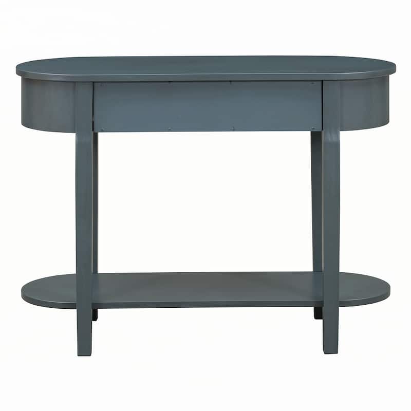 Retro Console Table with Curved Design,Navy