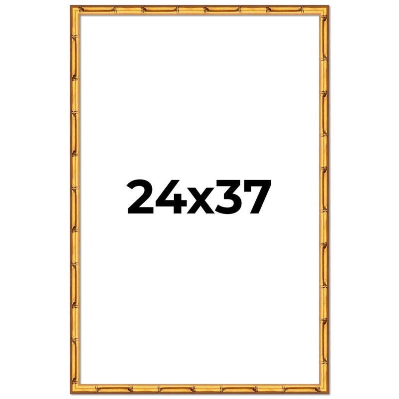 24x37 Frame Gold Bamboo Picture Frame Modern Photo Frame Includes UV Acrylic Shatter Guard Front Acid Free Foam Backing Board