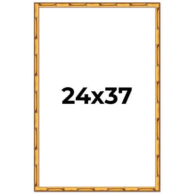 24x37 Frame Gold Bamboo Picture Frame Modern Photo Frame Includes UV Acrylic Shatter Guard Front Acid Free Foam Backing Board
