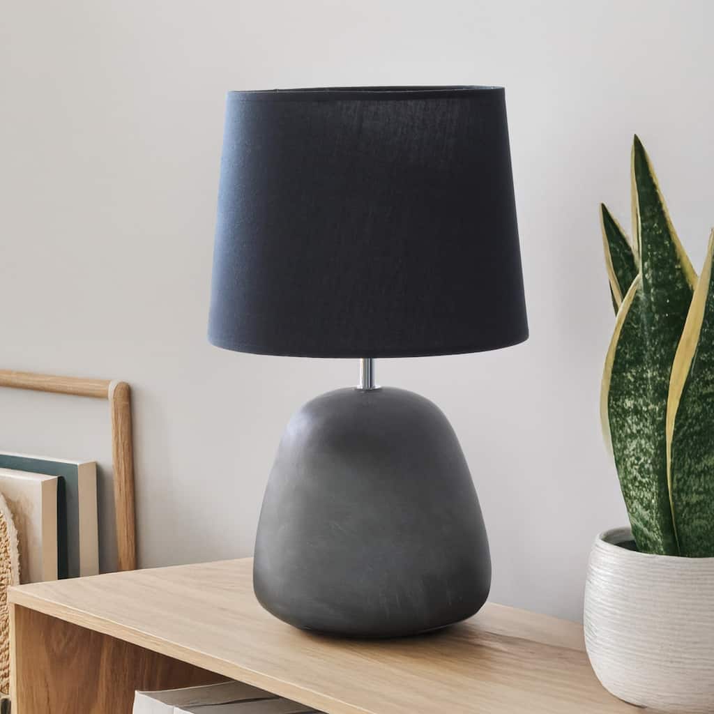 Concrete Table Lamp with Tapered Shade - 17" - Black