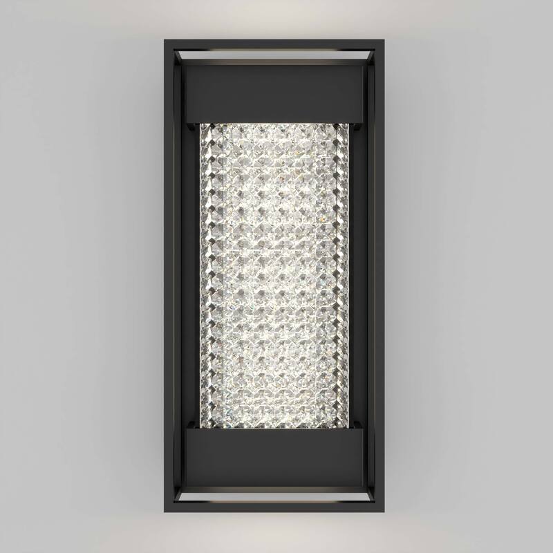 Artika Glam Crystal Bead Diffuser Outdoor Wall Light, Matt Black